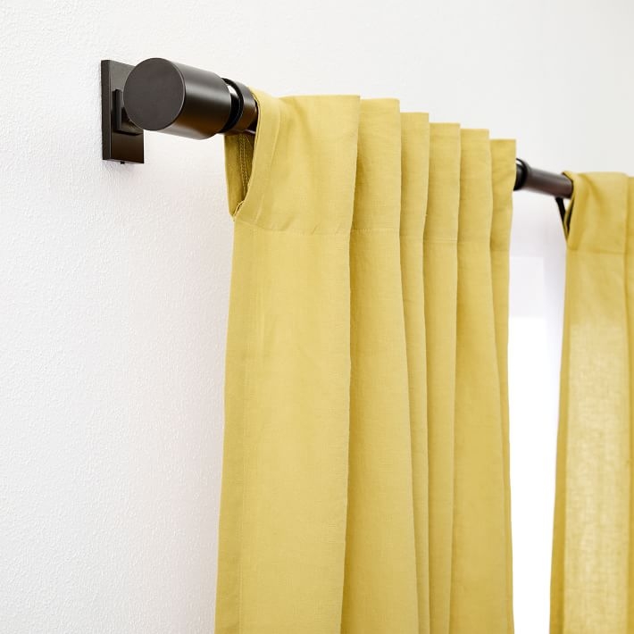Belgian Linen Curtain, Sand Yellow, 48"x96" - Image 1