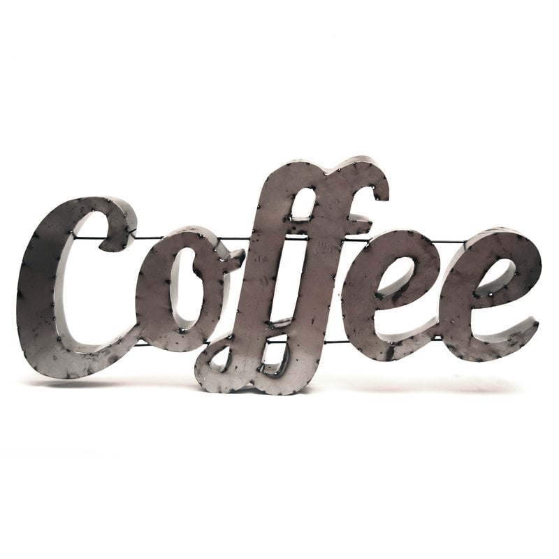Coffee Sign with Rebar Wall Décor - Image 0