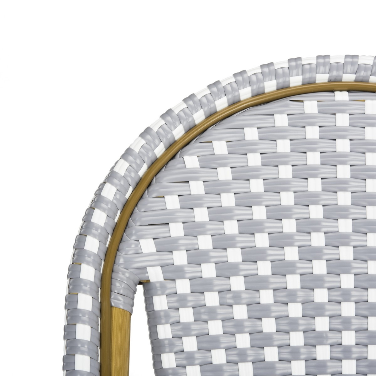 Gresley Indoor-Outdoor Stacking French Bistro Counter Stool - Grey/White - Safavieh - Image 8