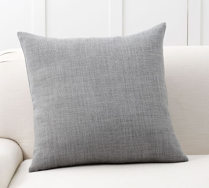Belgian Linen Pillow Cover, 20 x 20", Shale - Image 0