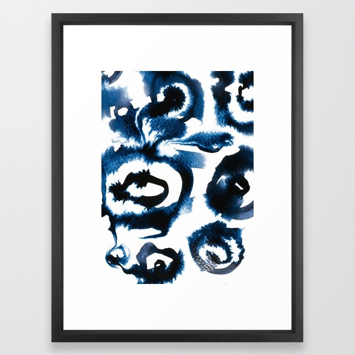 Evil Eye Indigo Framed Art Print - Image 0