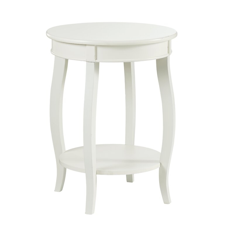 White Callan End Table with Storage / White - Image 0