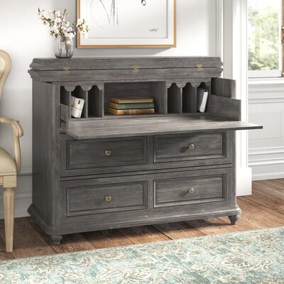 Mila Secretary Desk with Built in Outlets - Image 0