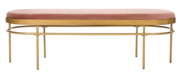 Sylva Oval Bench - Dusty Rose/Gold - Arlo Home - Image 0