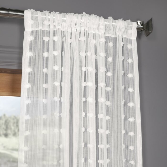 Levesque Solid Color Sheer Rod Pocket Single Curtain Panel - Image 2