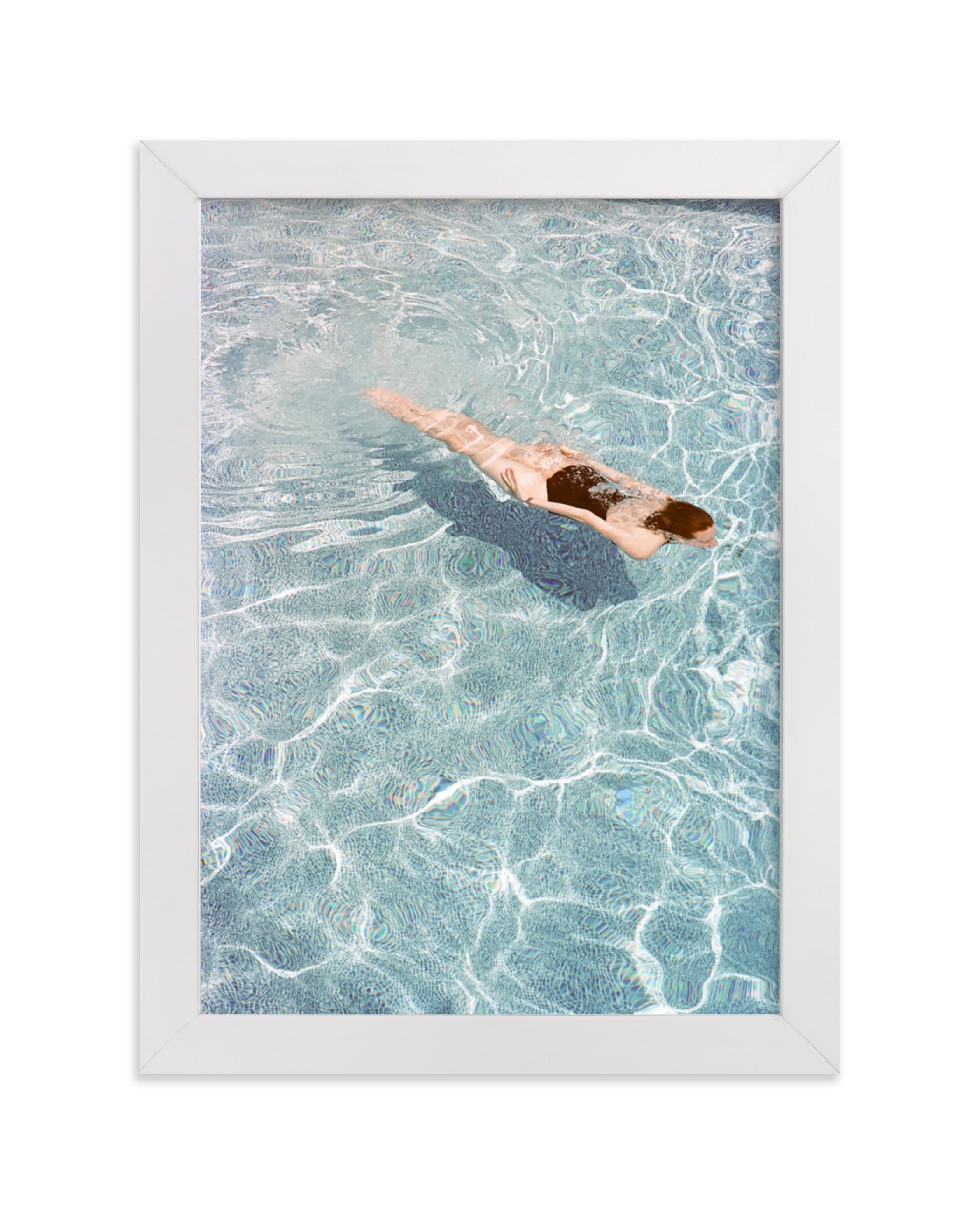 Going for a Swim - 5" x 7"White Wood Frame - Image 0