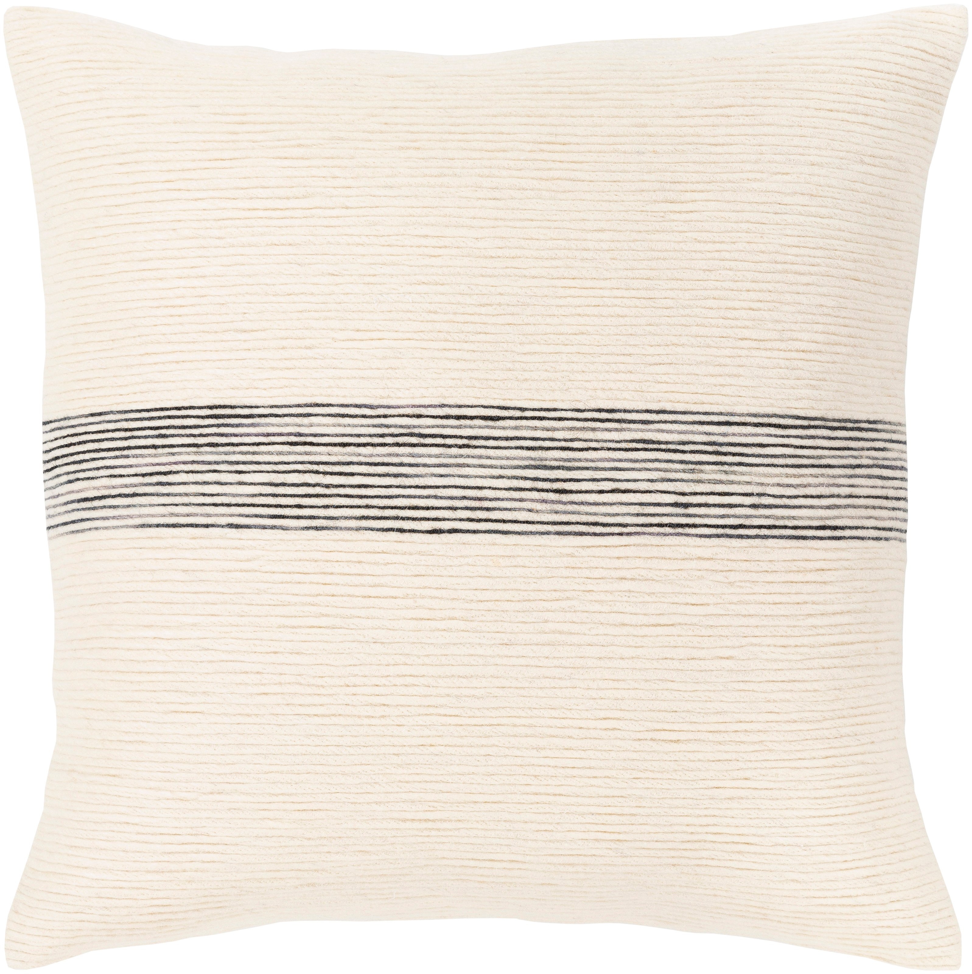 Burton Pillow Cover, Ivory & Black, 18" x 18", Restock in Mid March, 2024. - Image 0