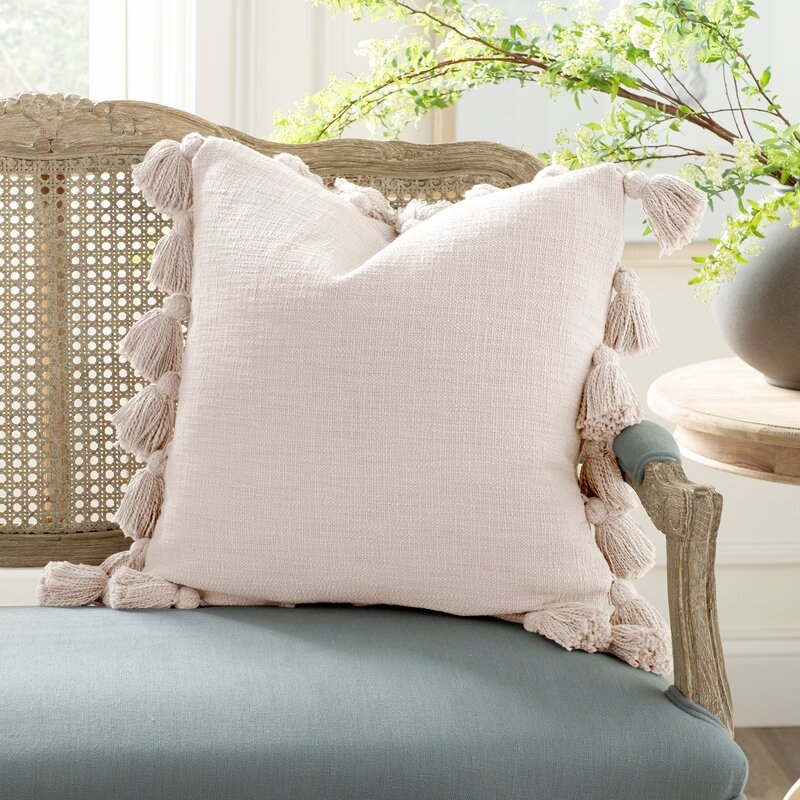 Interlude Luxurious Square Cotton Pillow Cover and Insert - Image 1
