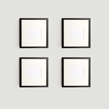 Gallery Frames, Set of 4, 13"x13", Black Lacquer - Image 1
