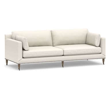 Tallulah Upholstered Grand Sofa 95", Down Blend Wrapped Cushions, Performance Heathered Tweed Ivory - Image 1