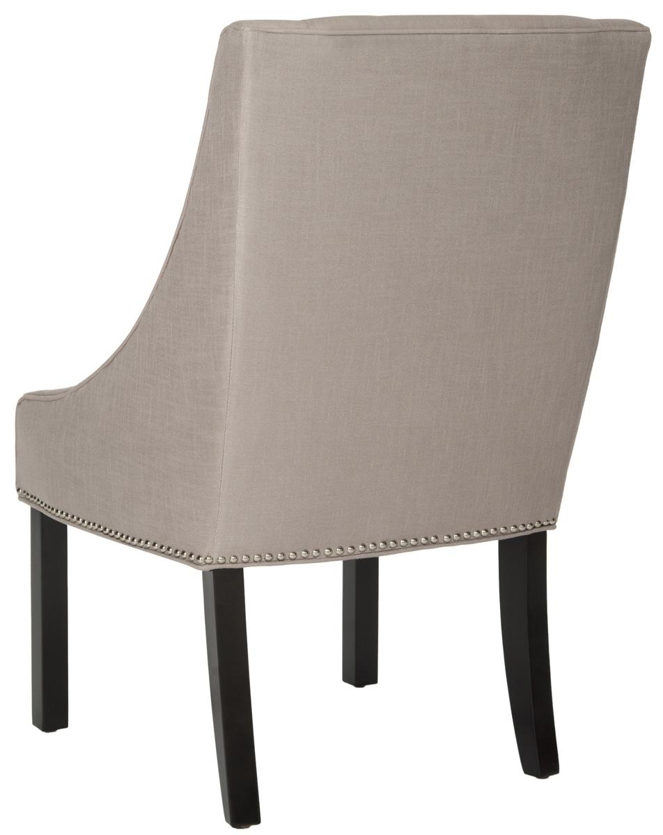 Morris 20''H Sloping Arm Dining Chair (Set Of 2) - Silver Nail Heads - Oyster/Espresso - Safavieh - Image 1