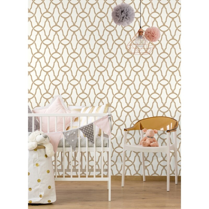Minden 16.5' L x 20.5" W Trellis Peel and Stick Wallpaper Roll - Image 0