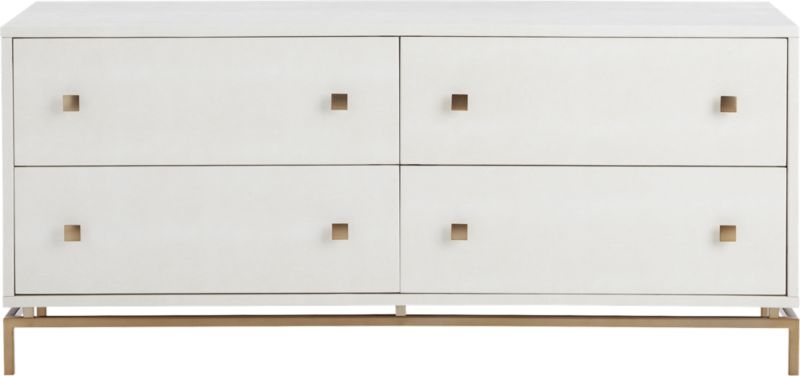 Ivory Shagreen Embossed Low Dresser - Image 2