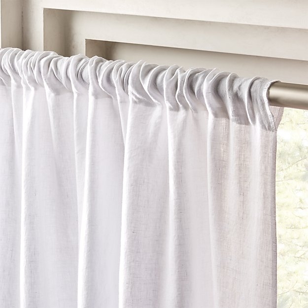 White Linen Curtain Panel - Image 0