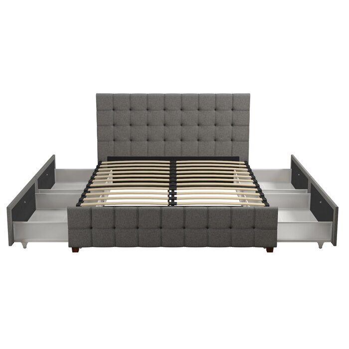 Elizabeth Tufted Upholstered Storage Platform Bed - Image 1