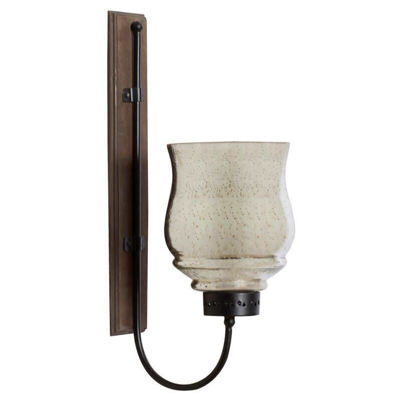 Tall Metal and Wood Wall Sconce - Image 0