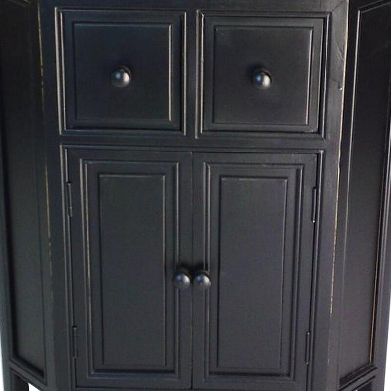 Erentraud 2 Door Corner Accent Cabinet - Image 2