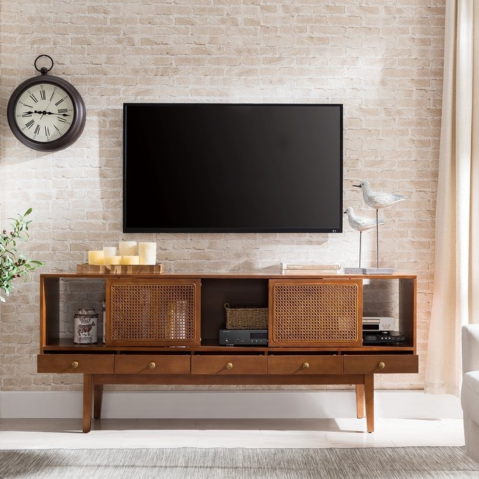 George Oliver Dwight TV Stand for TVs up to 70" in Dark Tobacco - Image 1