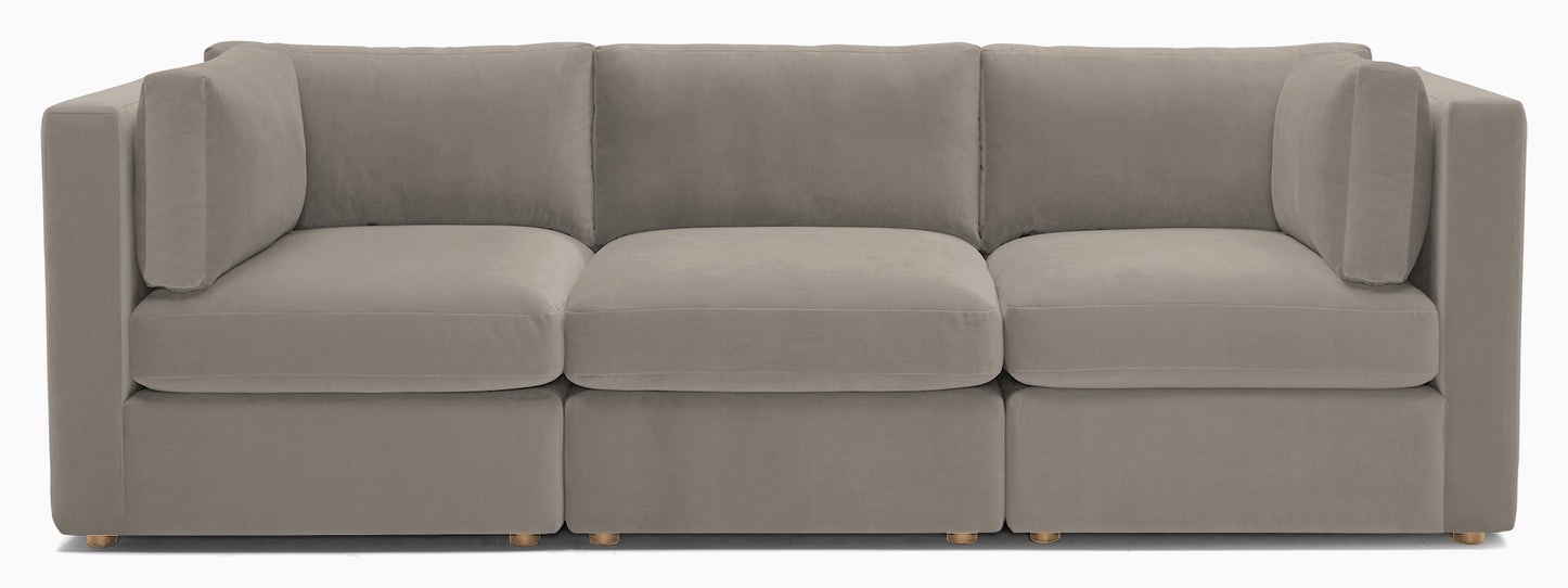 Beige Logan Mid Century Modern Modular Sofa - Prime Stone - Image 0