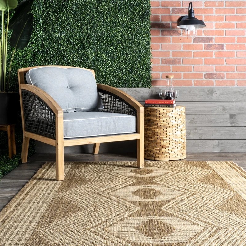 Alverta Indoor/Outdoor Power Loom Tan Rug - Image 6