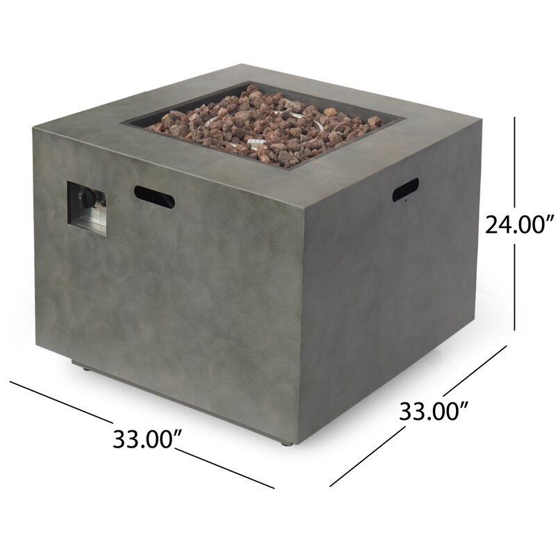 Giuliana 24'' H x 33'' W Concrete Propane Outdoor Fire Pit Table - Image 1