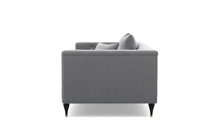 MS. CHESTERFIELD Fabric Sofa, 106'', Elephant Mod Velvet, Matte Black with Brass Cap Stiletto Leg - Image 3