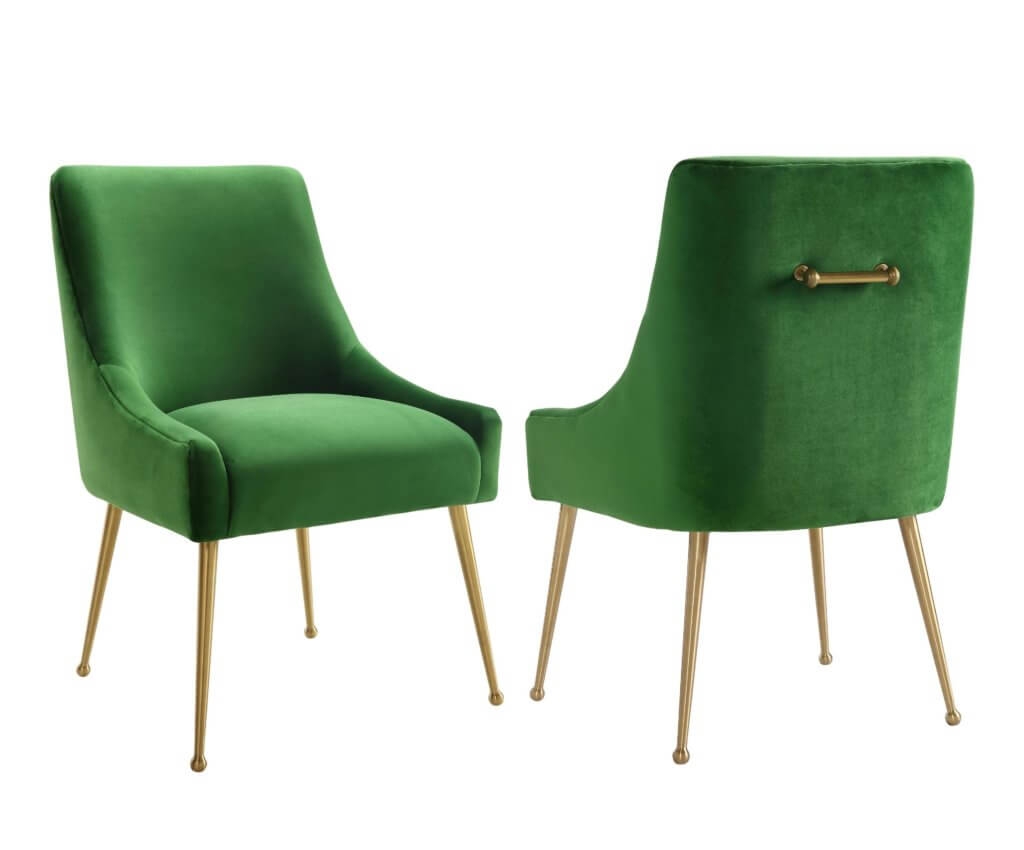 Skyler Green Velvet Side Chair - Image 3