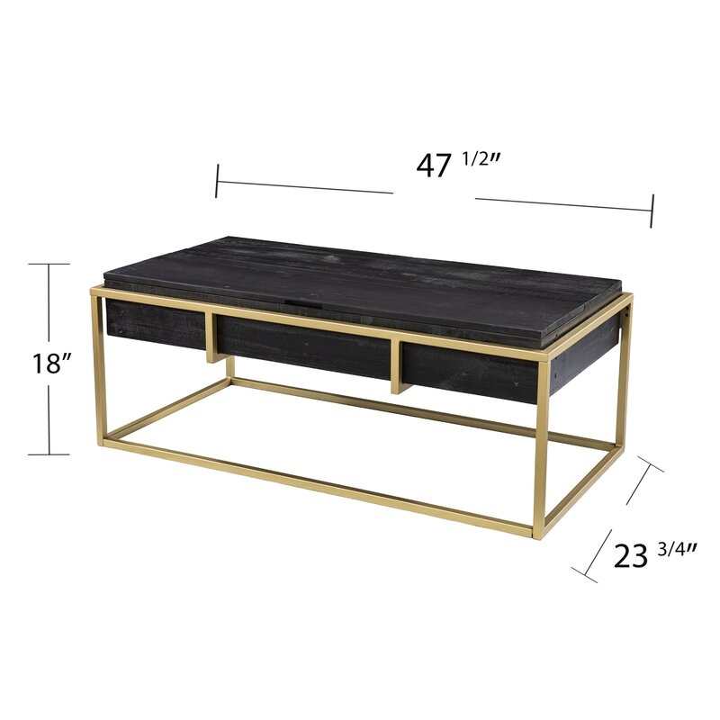 Macy Solid Wood Frame Coffee Table with Storage - Image 3