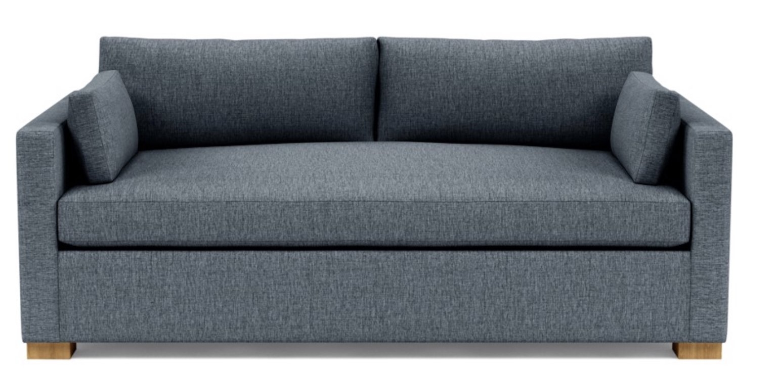 CHARLY Custom Fabric Sofa - 103", Rain, Oak Legs - Image 0