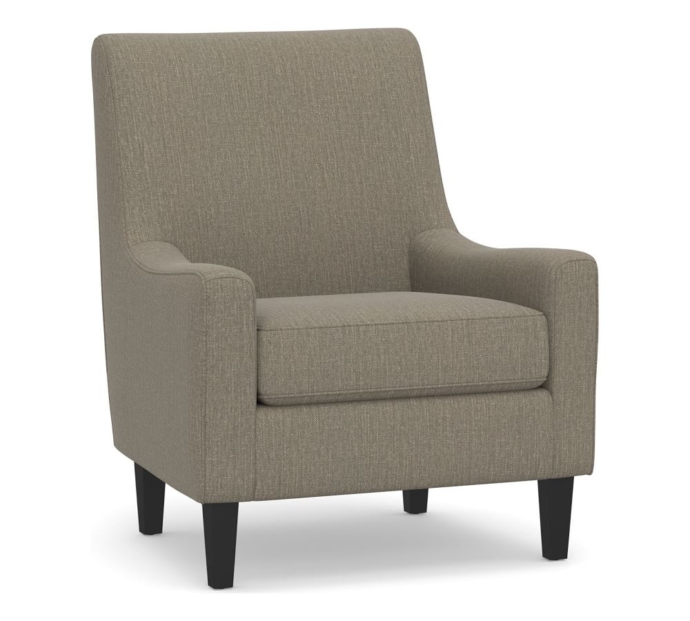 SoMa Isaac Upholstered Armchair, Polyester Wrapped Cushions, Chenille Basketweave Taupe - Image 0