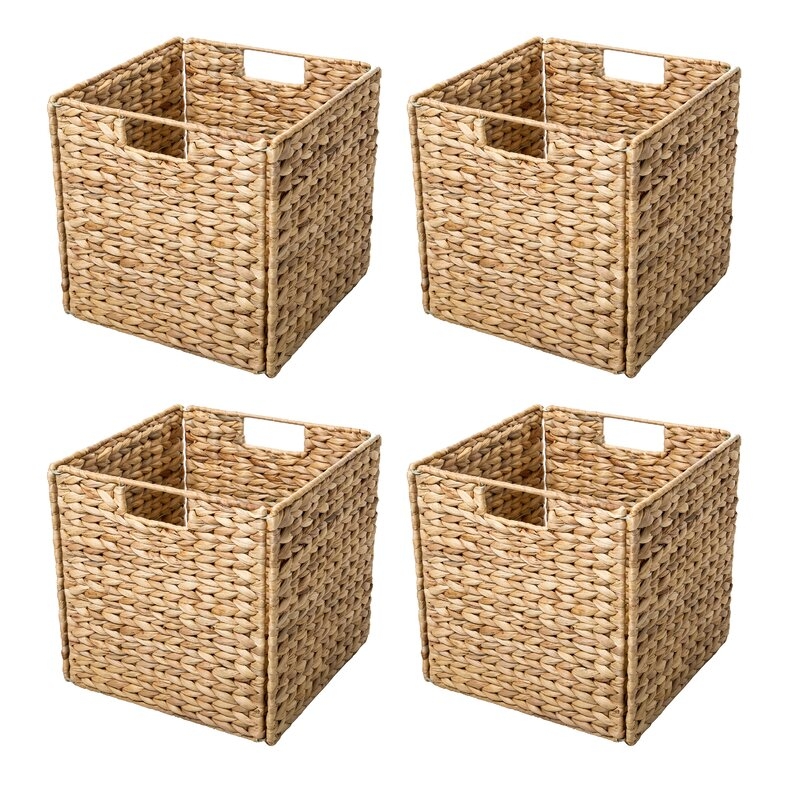 Hyacinth Foldable Storage Wicker Basket - set of 4 - Image 0