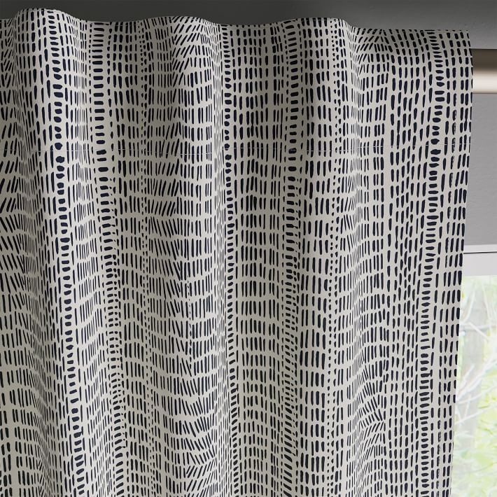 Cotton Canvas Bomu Curtains (Set Of 2) - Midnight - Image 3