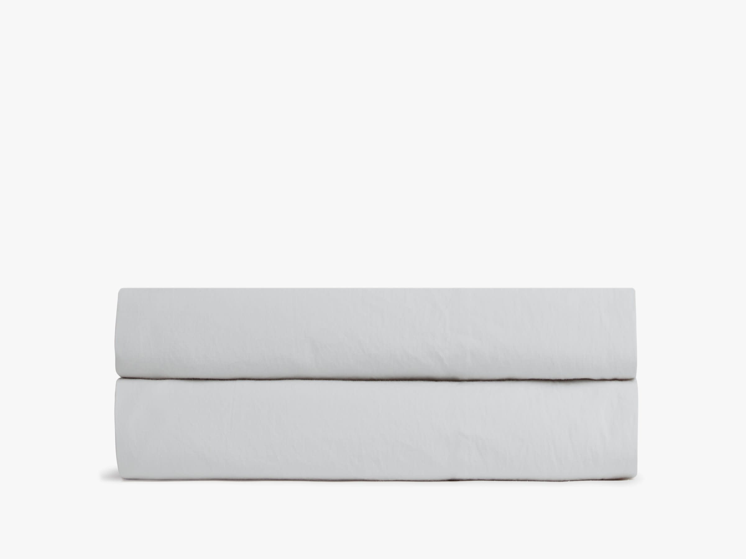 Percale Fitted Sheet, Light Gray, Queen - Image 0