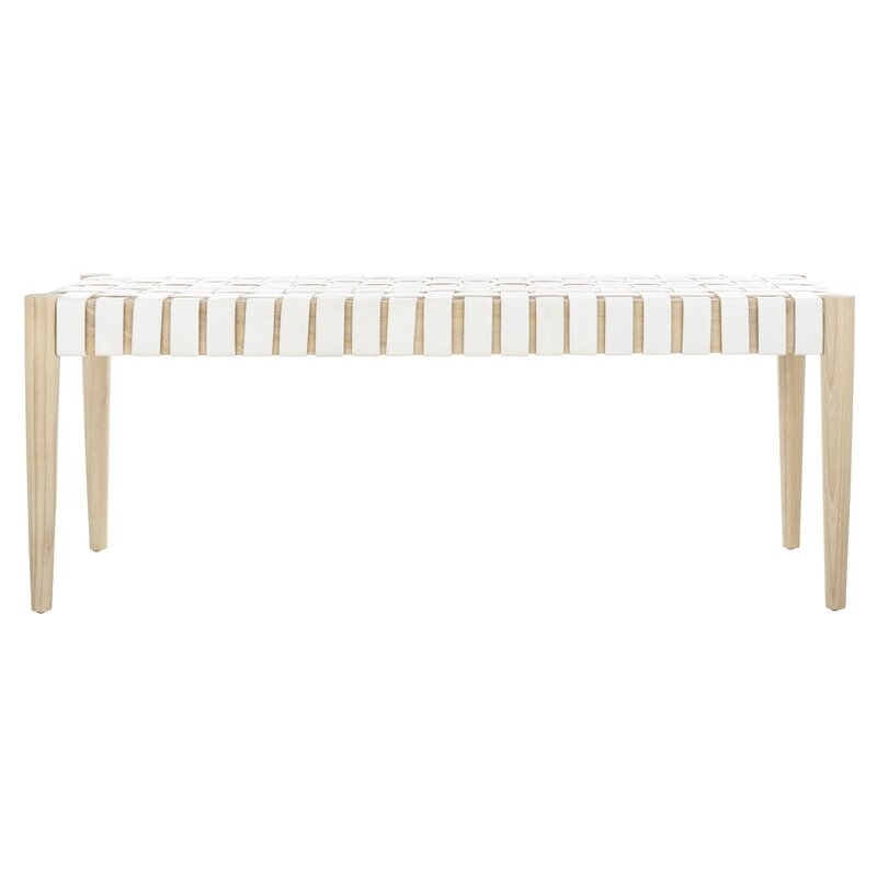 Albanese Weave Leather Bench - White - Image 0