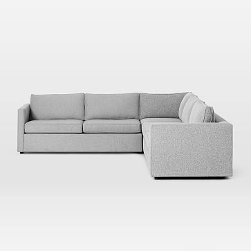 Harris Sectional Set 29: XL Left Arm 75" Sofa, XL Corner, XL Right Arm 75" Sofa , Poly, Yarn Dyed Linen Weave, Steel Gray - Image 4