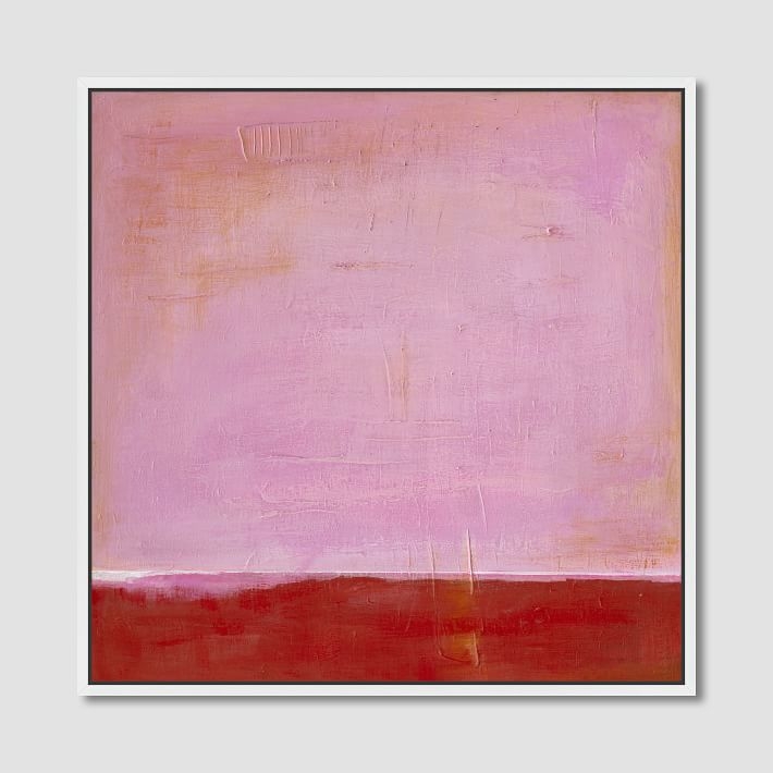 Framed Print, Red on Pink, 24" X 24" - Image 0