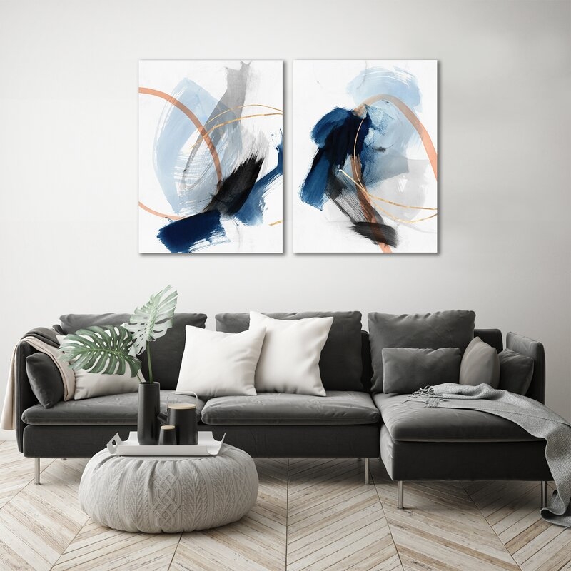Foreshadow - 2 Piece Wrapped Canvas Painting Print Set - Image 1