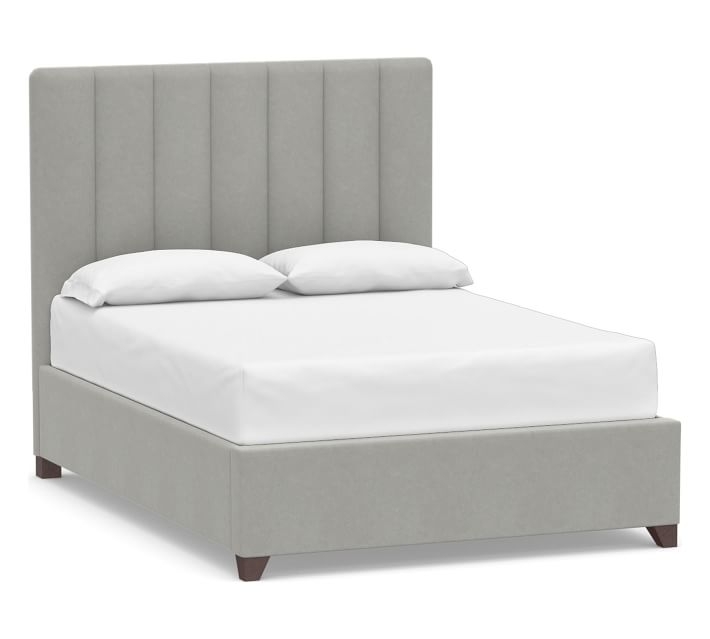Kira Channel Tufted Upholstered Bed, King, Performance Everydaysuede(TM) Metal Gray - Image 0