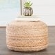 The Curated Nomad Camarillo Modern Tan Cylindrical Shape Jute Pouf - Image 1