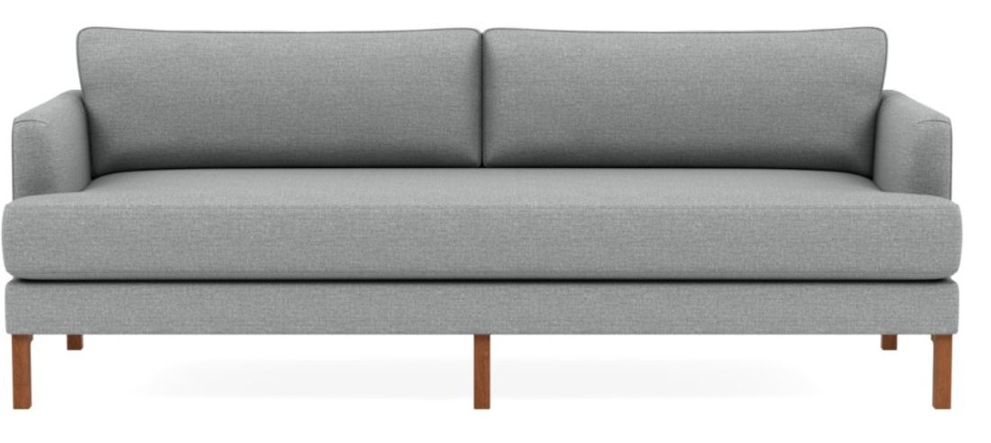 WINSLOW 2-Seat Sofa, oiled walnut tall curved wood leg - Image 0