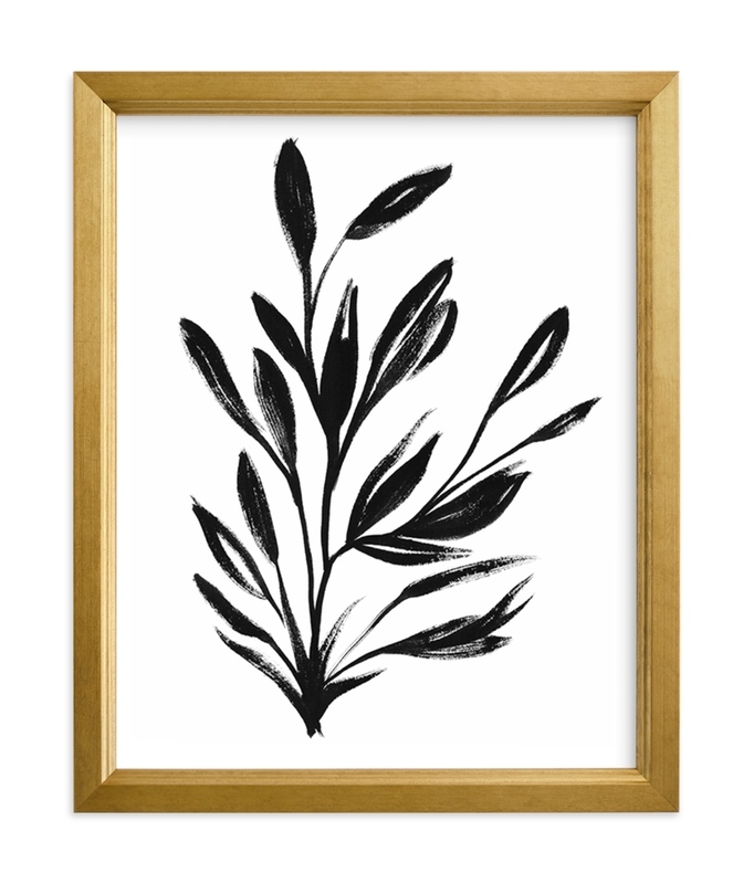 Botanical Sumi Ink - 8x10 - gilded wood frame - Image 0