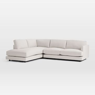 Haven XL Sectional Set 05: Left Arm Sofa, Right Arm Terminal Chaise, Performance Yarn Dyed Linen Weave, Stone White, Concealed Support, Trillium - Image 2