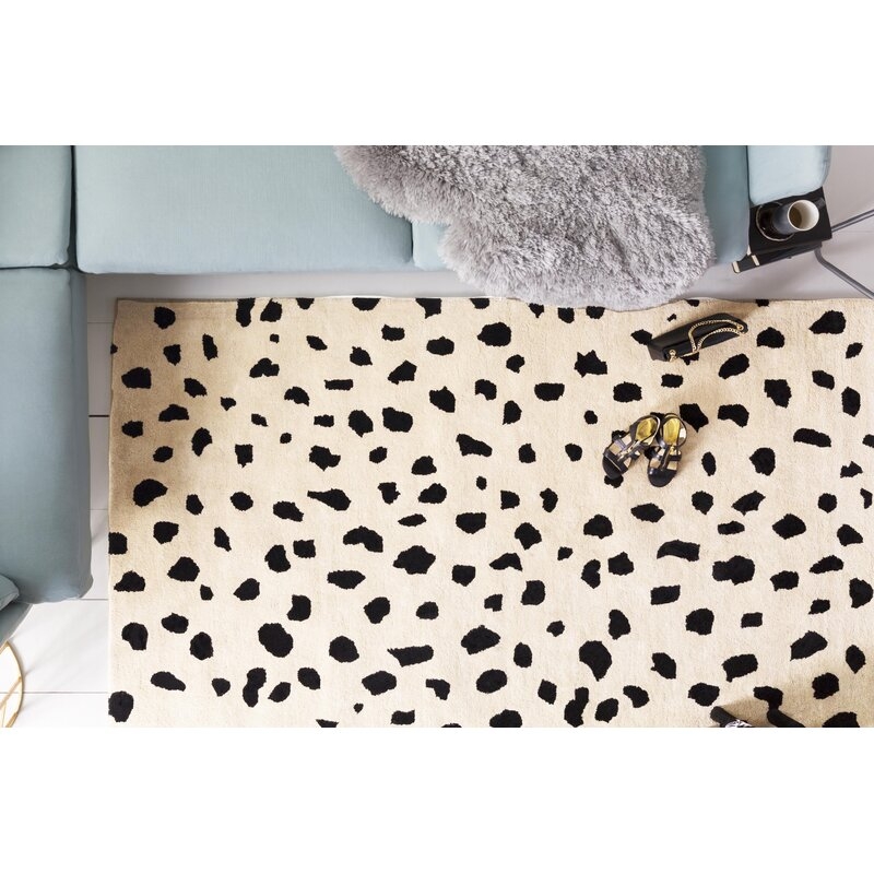 Bryan Hand-Tufted Wool Beige/Black Area Rug - Image 1