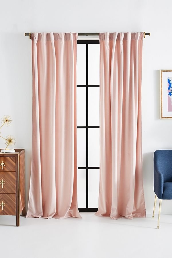 Velvet Louise Curtain in Blush - 84 x 50 - Image 0