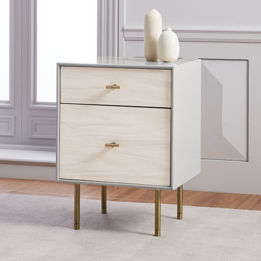 Modernist Wood + Lacquer Nightstand - Winter Wood, Individual - Image 1