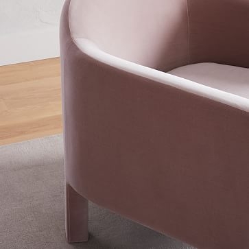 Isabella Upholstered Chair, Poly, Astor Velvet, Dusty Blush - Image 1
