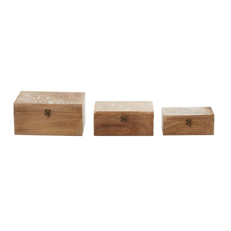 Latife Wooden 3 Piece Decorative Box Set - Image 0