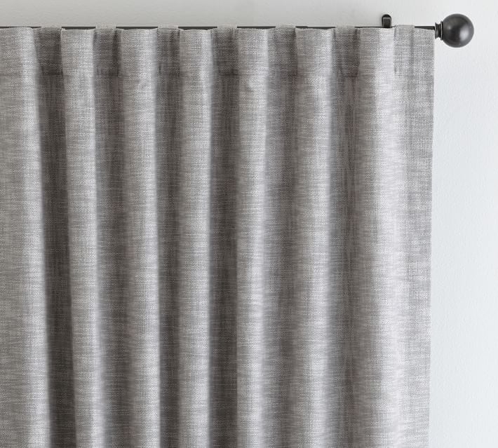 Seaton Textured Cotton Curtain, 50 x 108", Flagstone - Image 0