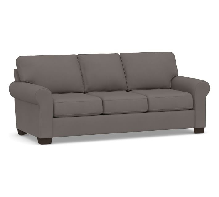 Buchanan Roll Arm Upholstered Sofa 87", Polyester Wrapped Cushions, Twill Metal Gray - Image 0