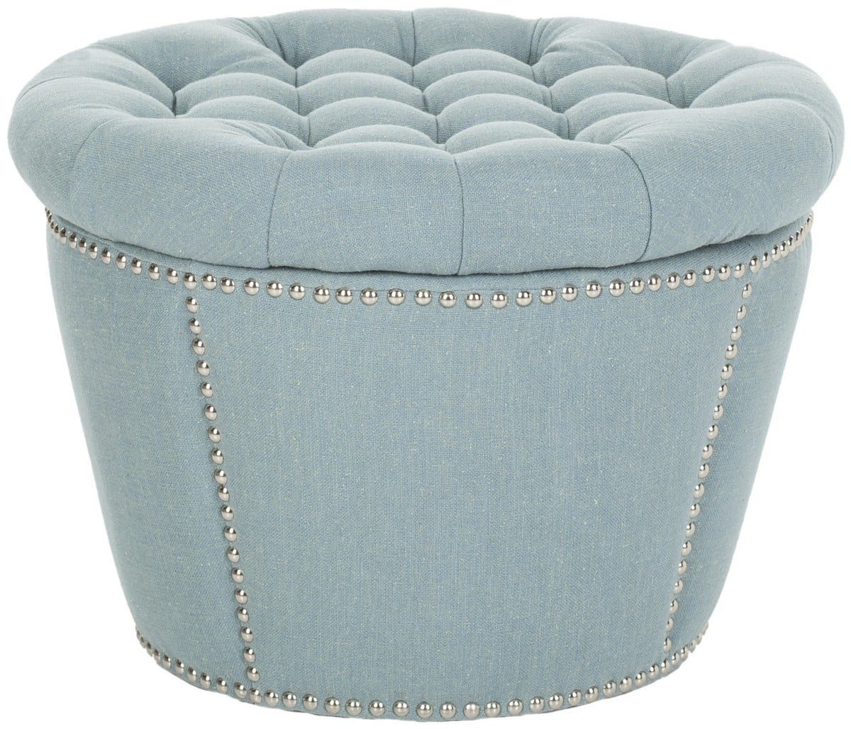 Vanessa Storage Ottoman - Sky Blue - Safavieh - Image 0
